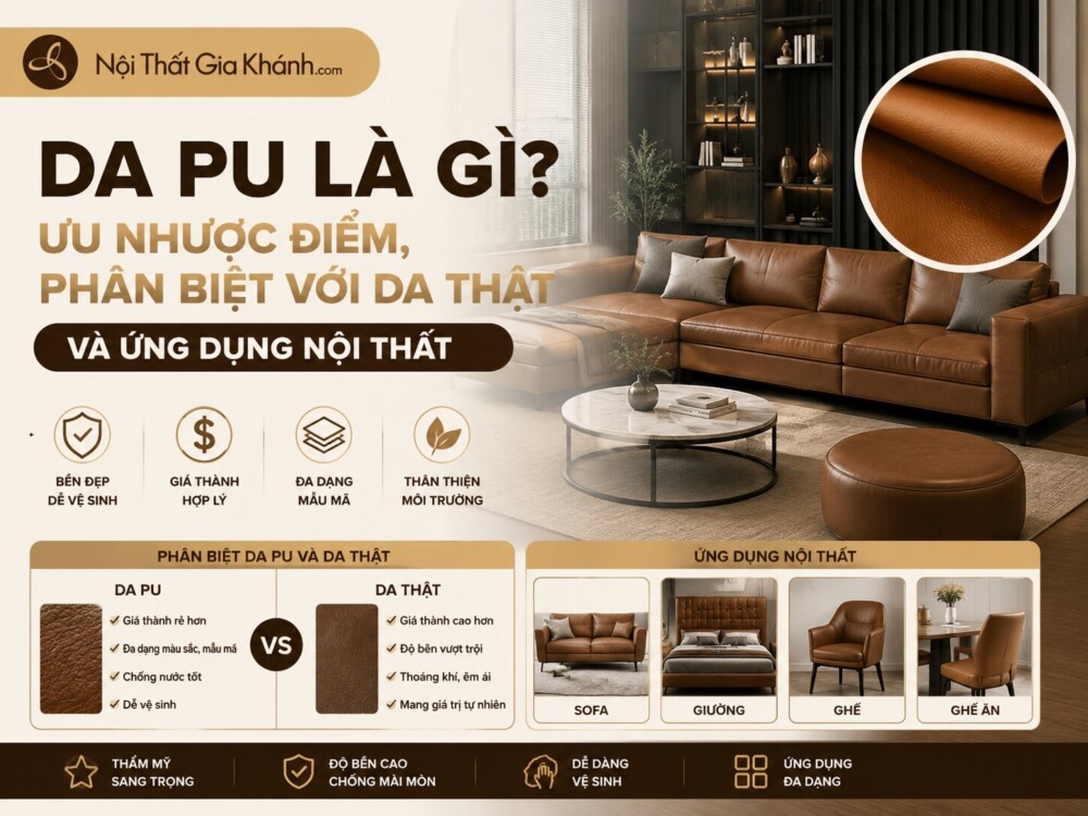 Da PU Là Gì? Ưu Nhược Điểm, Phân Biệt Với Da Thật Và Ứng Dụng Nội Thất