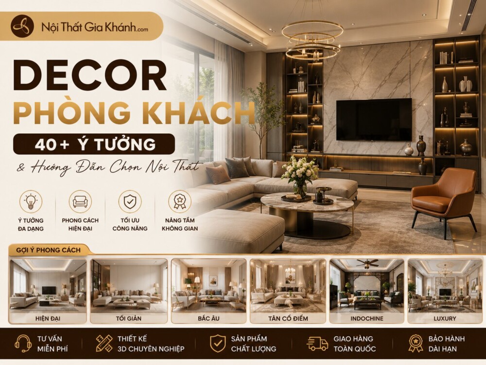 Decor Phòng Khách: 40+ Ý Tưởng & Hướng Dẫn Chọn Nội Thất
