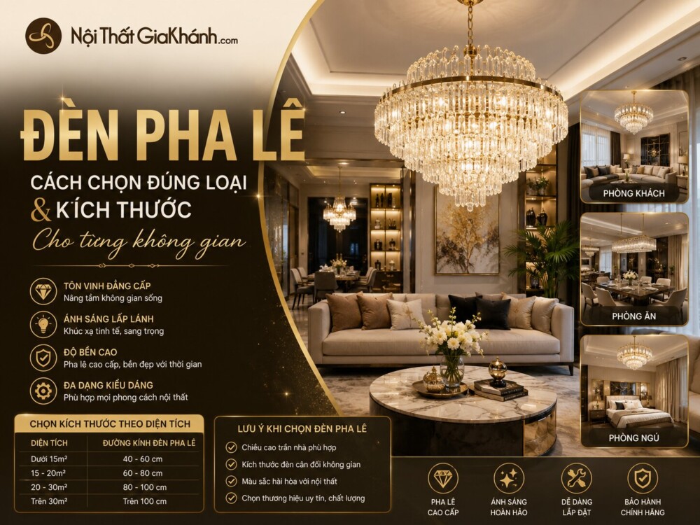 Đèn Pha Lê: Cách Chọn Đúng Loại & Kích Thước Cho Từng Không Gian 2026