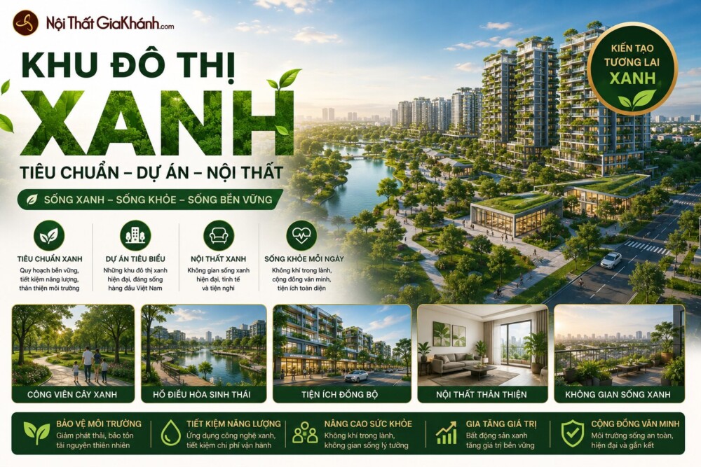 Khu Đô Thị Xanh: Tiêu Chuẩn, Dự Án & Nội Thất 2026