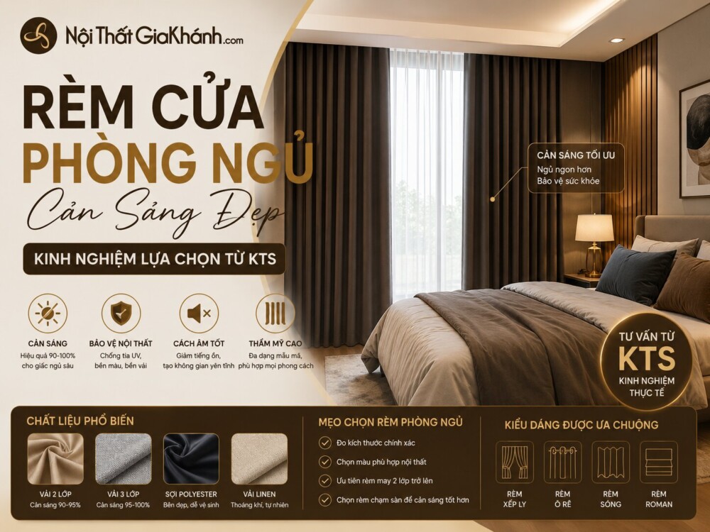 Rèm Cửa Phòng Ngủ Cản Sáng Đẹp: Kinh Nghiệm Lựa Chọn Từ KTS