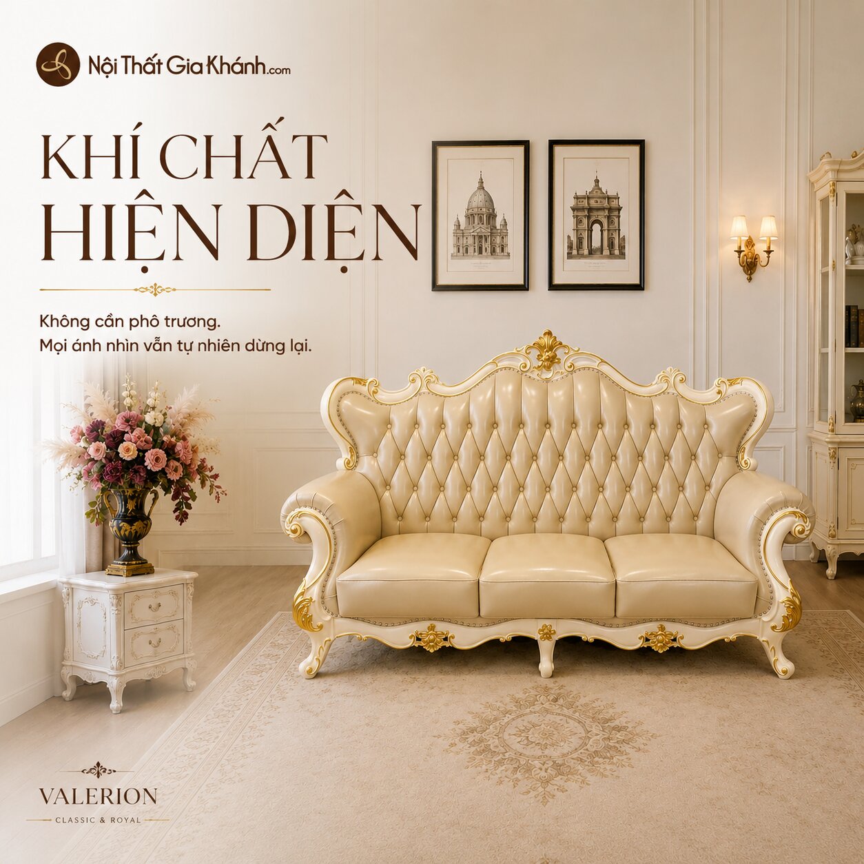 Sofa VALERION Phong Cách Tân Cổ Điển Hoàng Gia SB912-123
