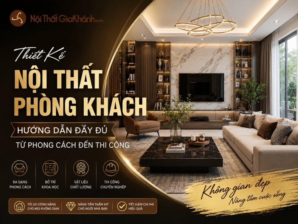 Thiết Kế Nội Thất Phòng Khách: Hướng Dẫn Đầy Đủ Từ Phong Cách Đến Thi Công
