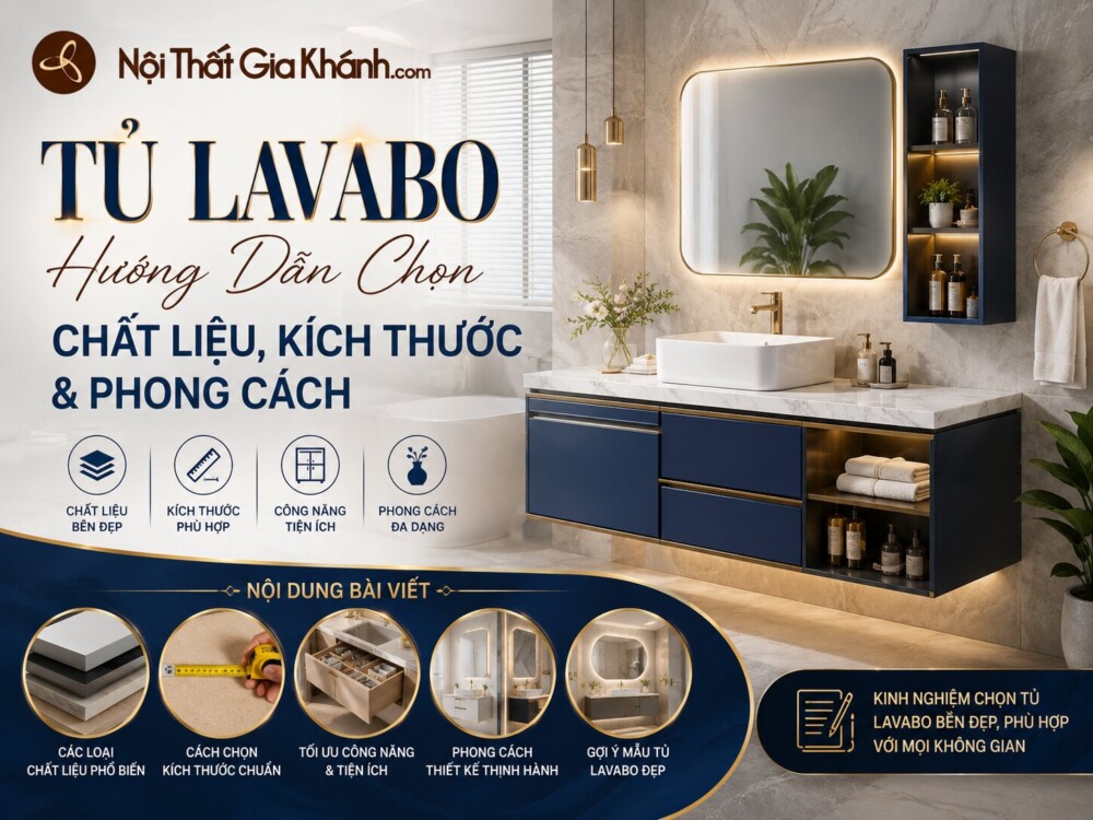 Tủ Lavabo: Hướng Dẫn Chọn Chất Liệu, Kích Thước & Phong Cách