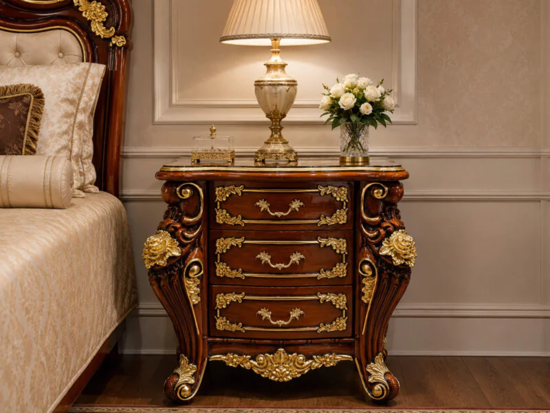 Tủ đầu giường GOLDEN ROSE TA926 phong cách tân cổ điển, đặt cạnh giường ngủ sang trọng. Tủ có ba ngăn kéo, mặt tủ rộng rãi…