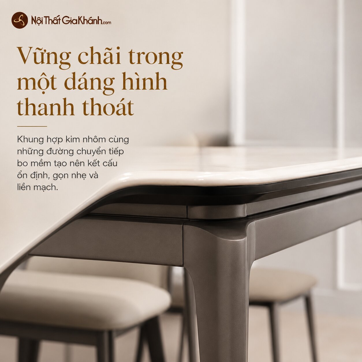 Bàn Ăn AUREN - Bàn Ăn Mặt Đá 1m4 Nhỏ Gọn BAT9872-14
