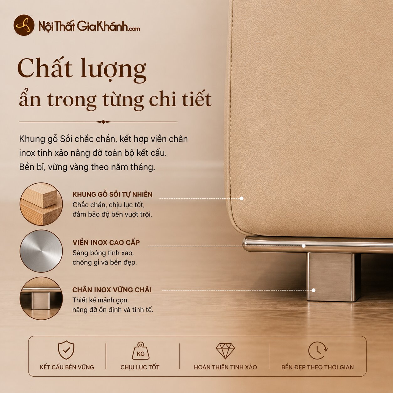 Sofa SERENITY - Sofa Hiện Đại Luxury Cho Phòng Khách Sang Trọng SBH361