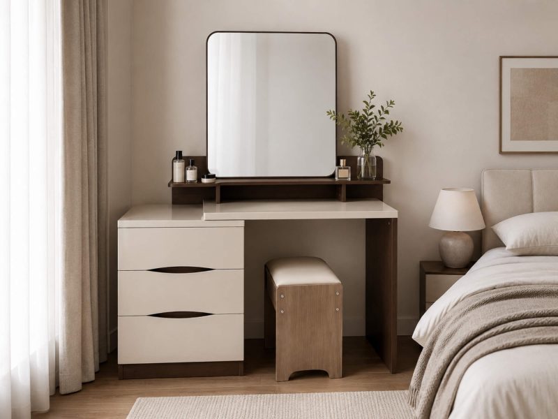 Bàn Phấn LIVIA - Bàn Trang Điểm Tùy Chỉnh Kích Thước Thông Minh BP2A