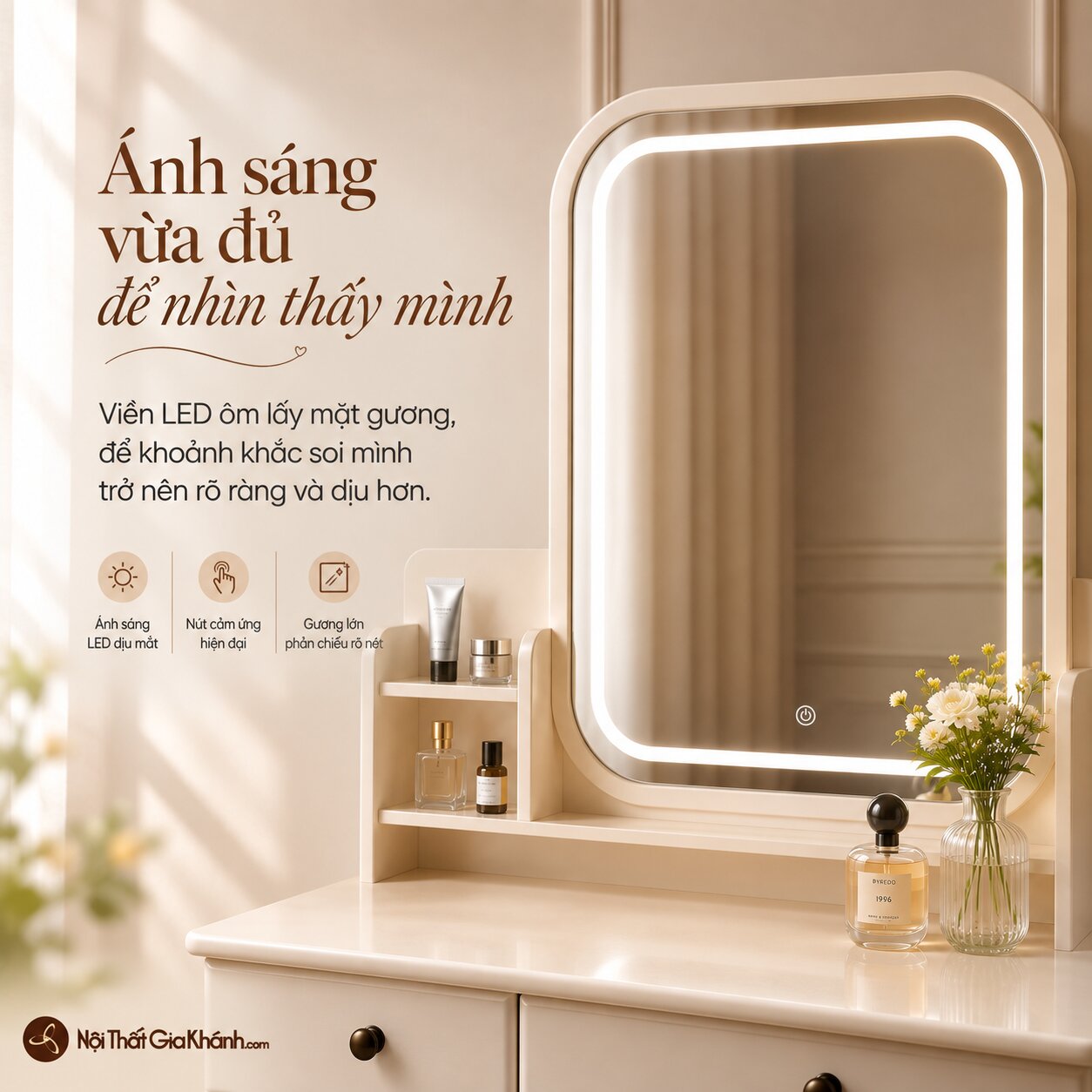 Bàn Phấn LUNA ÉLISE - Bàn Trang Điểm Tối Giản Cho Chung Cư BP2461