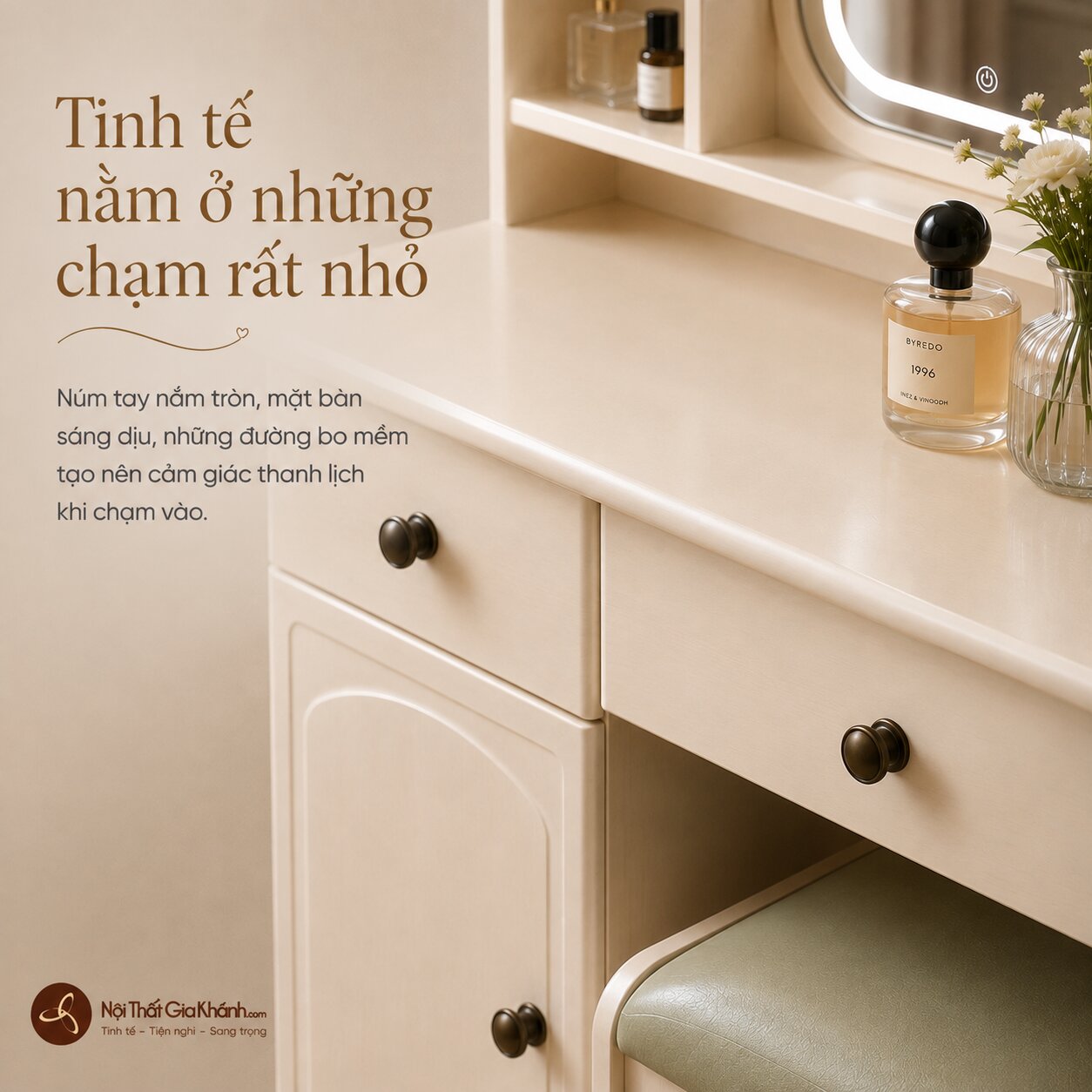 Bàn Phấn LUNA ÉLISE - Bàn Trang Điểm Tối Giản Cho Chung Cư BP2461