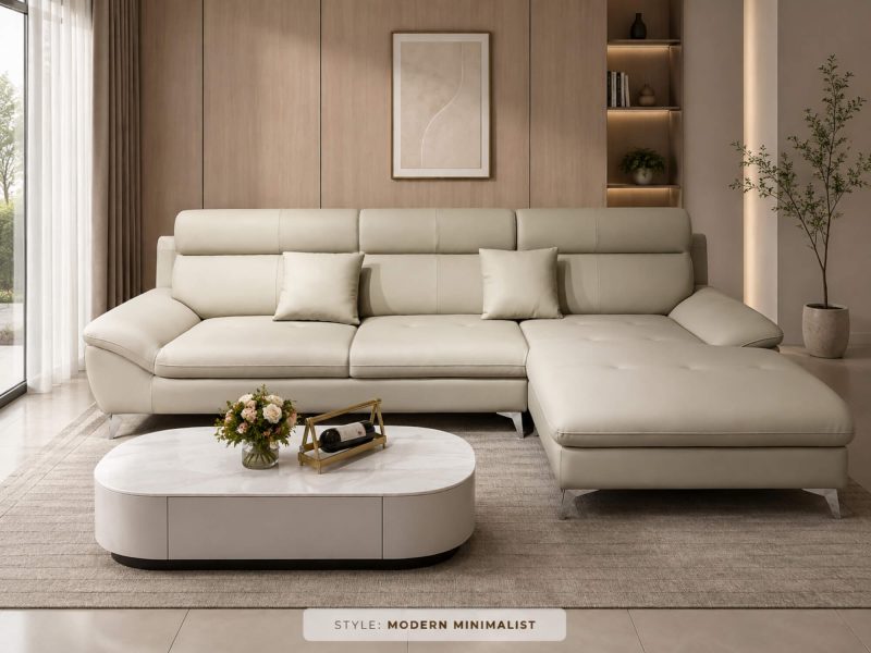 Sofa COASTAL II - Sofa Góc Bọc Da Trẻ Trung Cho Gia Đình Năng Động SF2B-GT