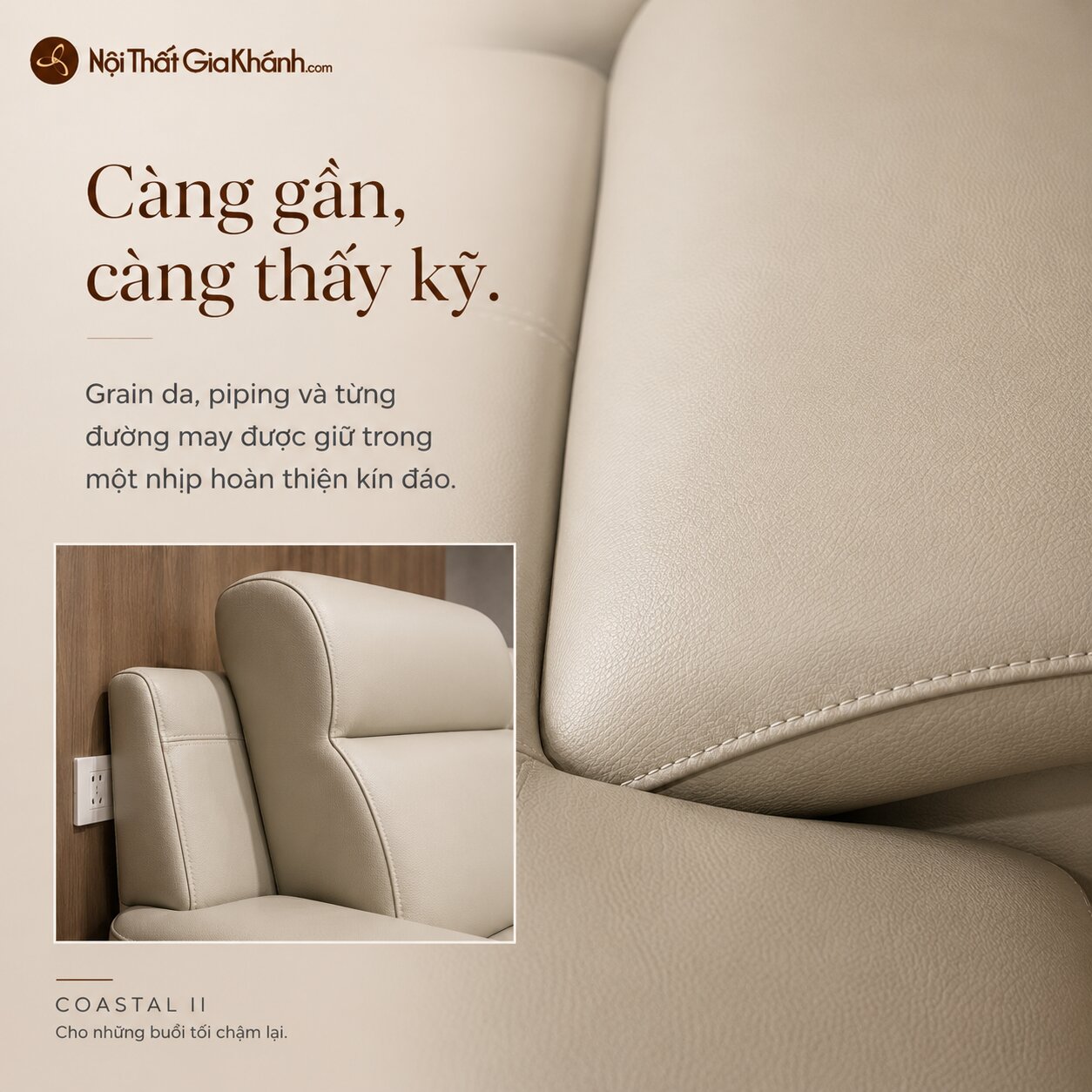 Sofa COASTAL II - Sofa Góc Bọc Da Trẻ Trung Cho Gia Đình Năng Động SF2B-GT