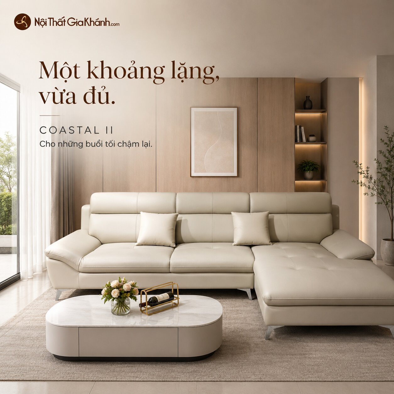 Sofa COASTAL II - Sofa Góc Bọc Da Trẻ Trung Cho Gia Đình Năng Động SF2B-GT