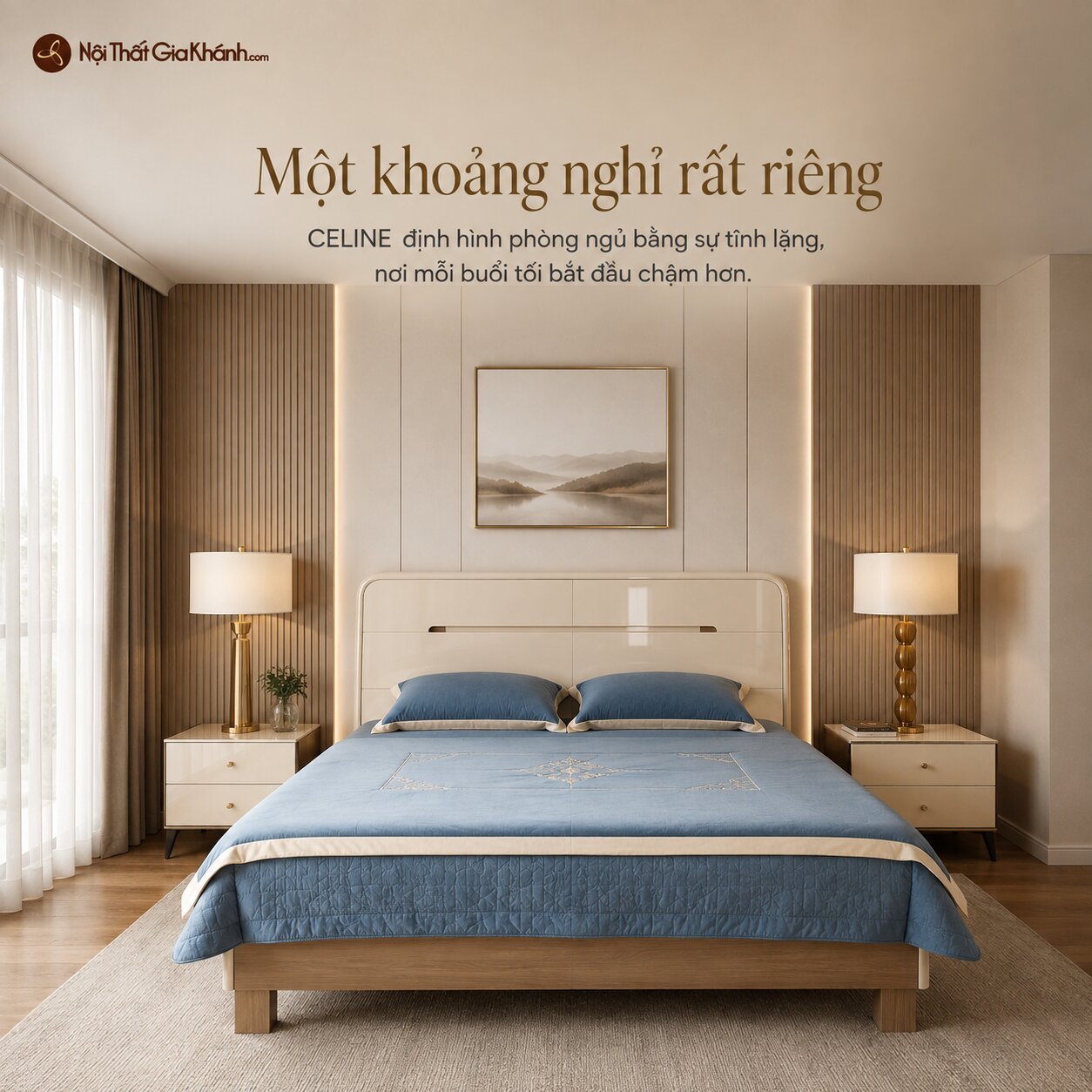 Giường Ngủ CELINE - Giường Ngủ Hiện Đại Phong Cách Bắc Âu GN2A-2