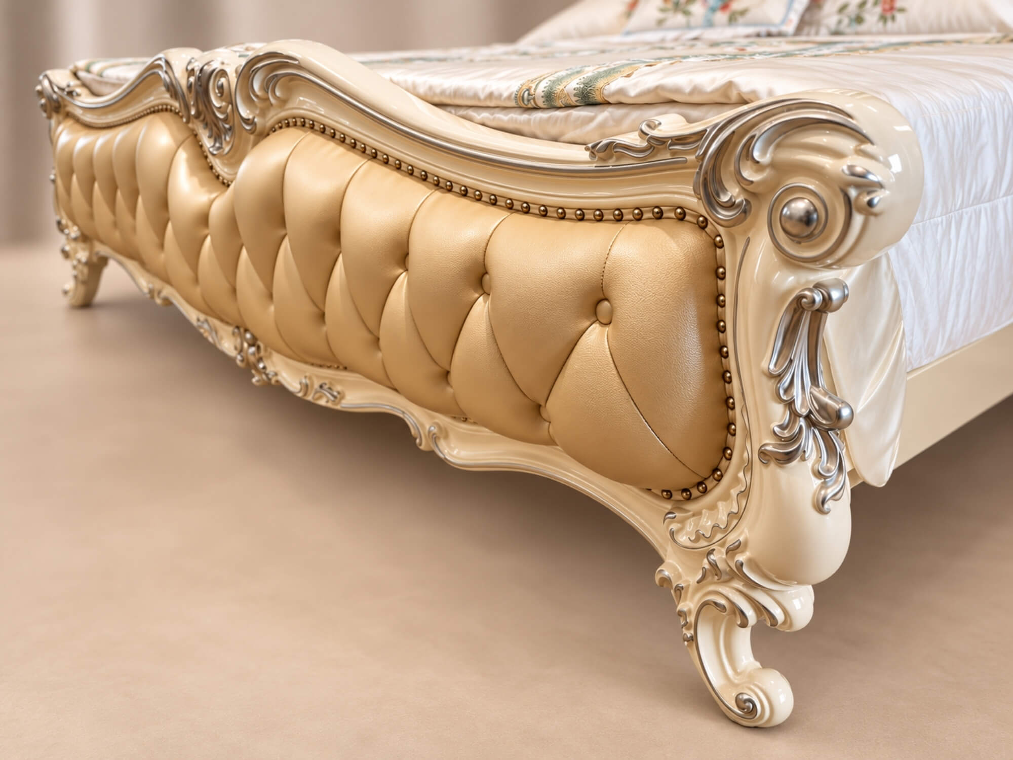 Giường Ngủ ROCOCO - Giường Bọc Da Tân Cổ Điển 1M8 GIB22-18 - Ảnh 2