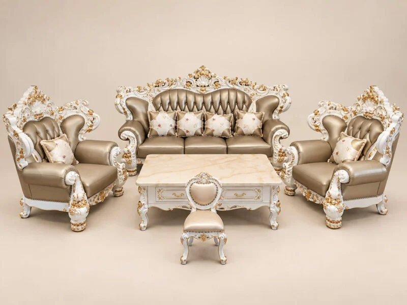 Sofa ROSALIA - Bộ Sofa Tân Cổ Điển Dát Vàng SF951-113