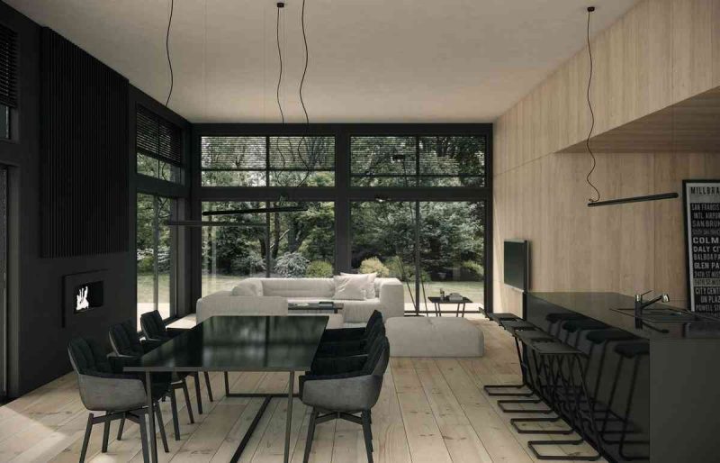 10 mẫu thiết kế nội thất hiện đại và sang trọng 17 Showroom Noi That Nhap Khau Black Dining Room Set