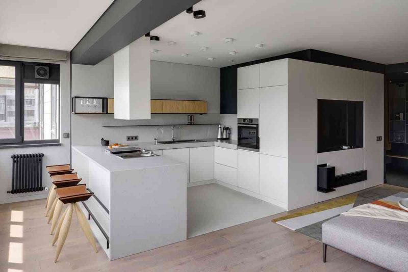 50 nhà bếp hình chữ U độc đáo và sang trọng 50 nhà bếp hình chữ U độc đáo và sang trọng - showroom noi that nhap khau u shaped kitchen designs with breakfast bar 800x534